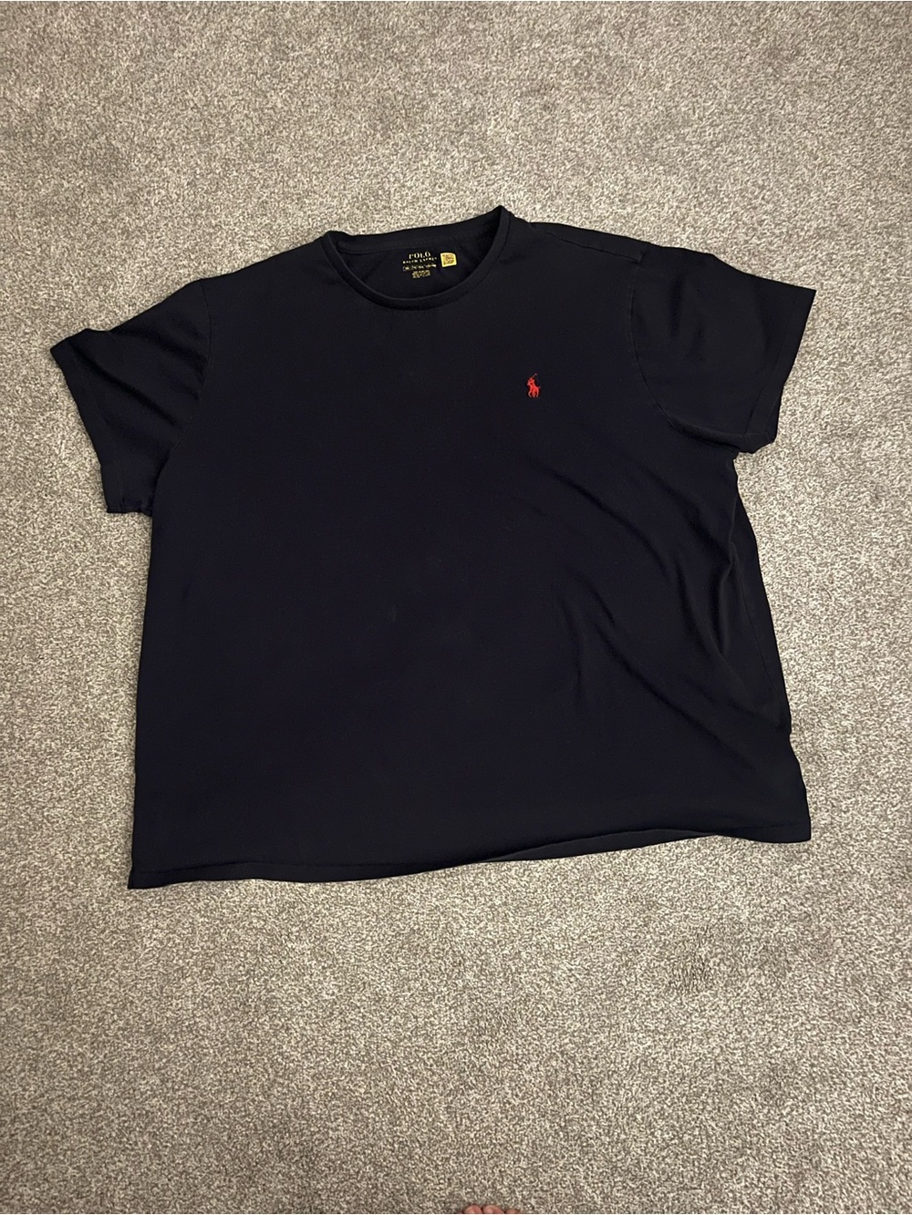 Polo by Ralph Lauren Black Crew Neck Tee with Red Pony Logo